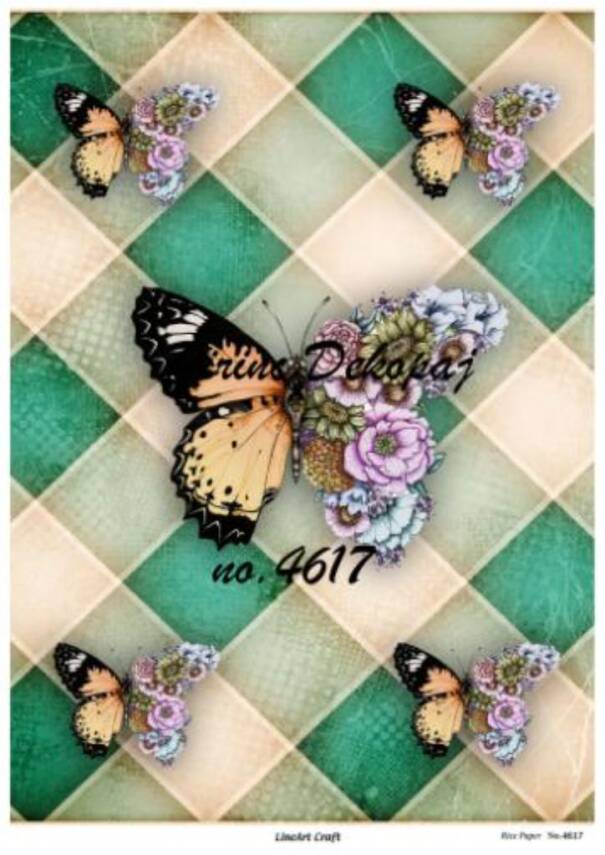 Çiçekli Kelebek Desenli Pirinç Dekopaj Model : 4617 - 1