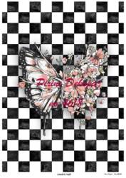 Çiçekli Kelebek Desenli Pirinç Dekopaj Model : 4618 - Line Art