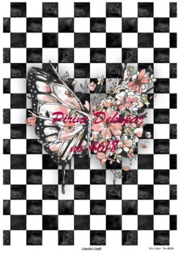 Çiçekli Kelebek Desenli Pirinç Dekopaj Model : 4618 - 1
