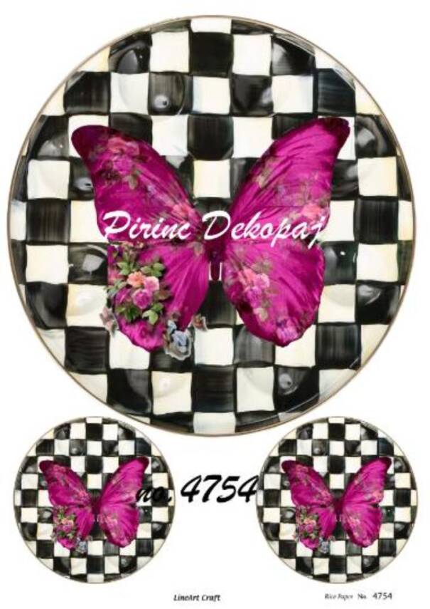 Çiçekli Kelebek Desenli Pirinç Dekopaj Model : 4754 - 1