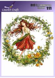 Çiçekli Kızlı Desenli Kumaş Transfer Kağıdı LNT-K111 (20x20 cm) - Line Art