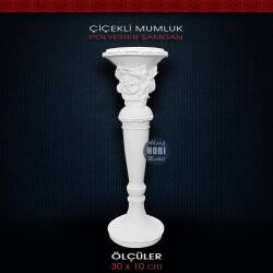 Çiçekli Mumluk (30x10cm) Ham Polyester - Tual Hobi Sanat