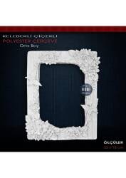 Çiçekli Vintage Çerçeve Orta Boy (25X21cm) Ham Polyester - Tual Hobi Sanat