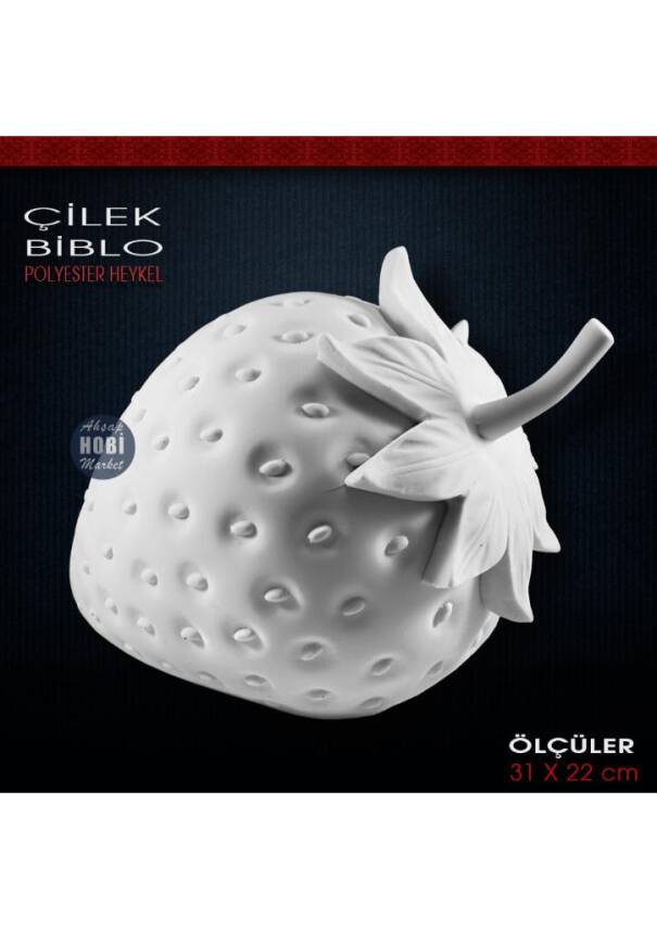 Çilek Biblo Heykeli (31x22 cm) Ham Polyester - 2