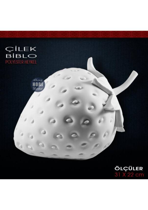 Çilek Biblo Heykeli (31x22 cm) Ham Polyester - 1