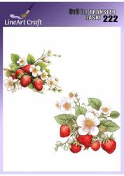 Çilek Desenli Kumaş Transfer Kağıdı LNT-K222 (20x20 cm) - Line Art