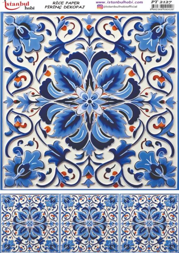 Çini Desenli Pirinç Dekopaj Model : PT 02127 - 1