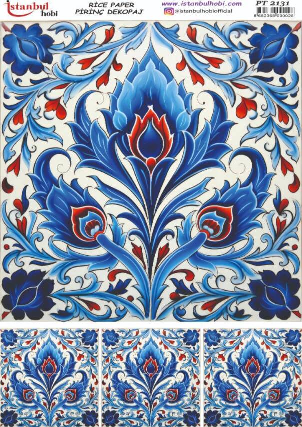 Çini Desenli Pirinç Dekopaj Model : PT 02131 - 1