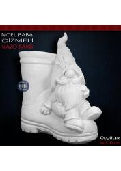 Çizmeli Noel Baba Vazo Saksı (36x30 cm) Ham Polyester - Tual Hobi Sanat (1)