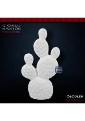 Çoklu Kaktüs Biblo Dekor (22x13 cm) Ham Polyester - Tual Hobi Sanat