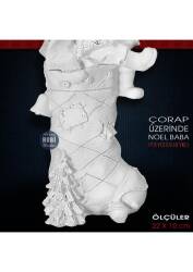 Çorap Üzerinde Noel Baba Biblo (22x10 cm) Ham Polyester - Tual Hobi Sanat