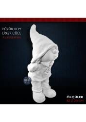 Cüce Erkek Heykeli Dev Boy (55x22 cm) Ham Polyester - Tual Hobi Sanat (1)