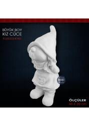 Cüce Kız Heykeli Büyük Boy (43x20 cm) Ham Polyester - Tual Hobi Sanat (1)