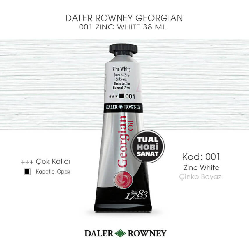 Daler Rowney Georgian 001 Zinc White (Çinko Beyazı) 38 ml - 1