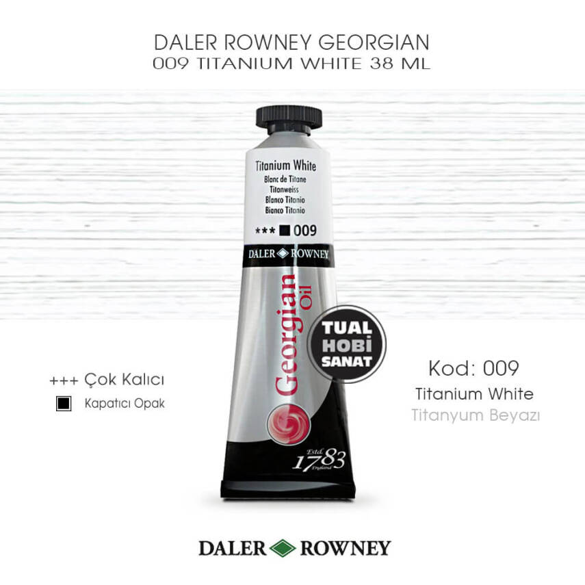 Daler Rowney Georgian 009 Titanium White (Titanyum Beyazı) 38 ml - 1