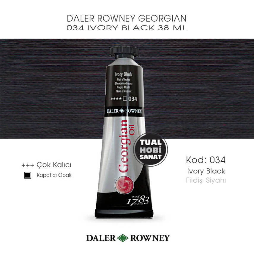 Daler Rowney Georgian 034 Ivory Black (Fildişi Siyahı) 38 ml - 1