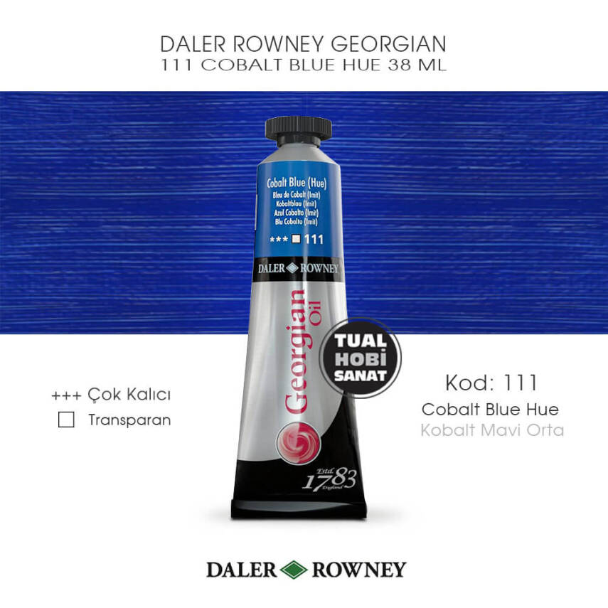 Daler Rowney Georgian 111 Cobalt Blue Hue (Kobalt Mavi Orta) 38 ml - 1
