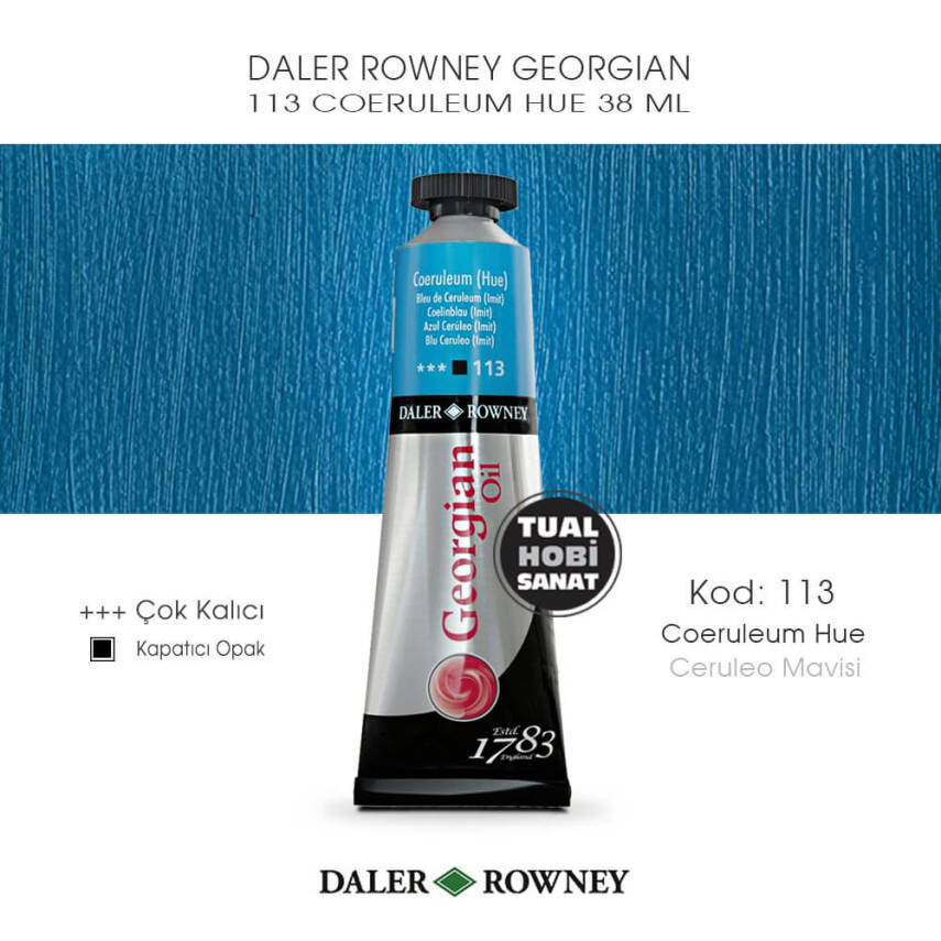Daler Rowney Georgian 113 Coeruleum Hue Blue (Ceruleo Mavisi Orta) 38 ml - 1