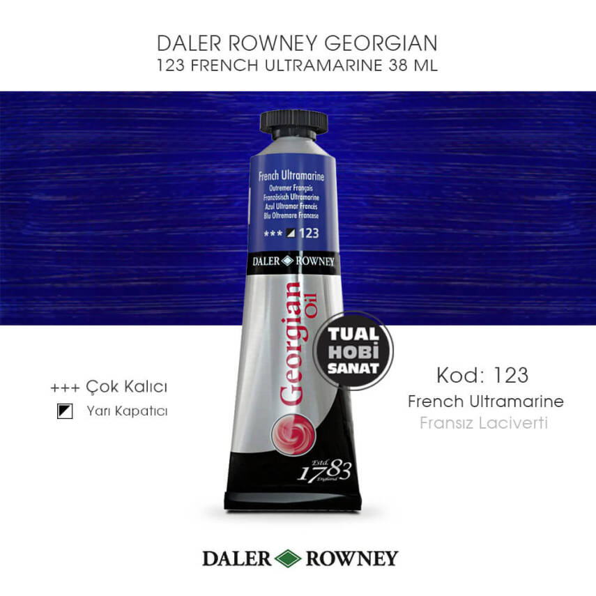Daler Rowney Georgian 123 French Ultramarine (Fransız Laciverti) 38 ml - 1