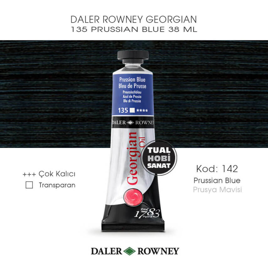 Daler Rowney Georgian 135 Prussian Blue (Prusya Mavisi) 38 ml - 1