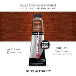 Daler Rowney Georgian 221 Burnt Sienna (Yanık Toprak Kahve) 38 ml - Daler Rowney
