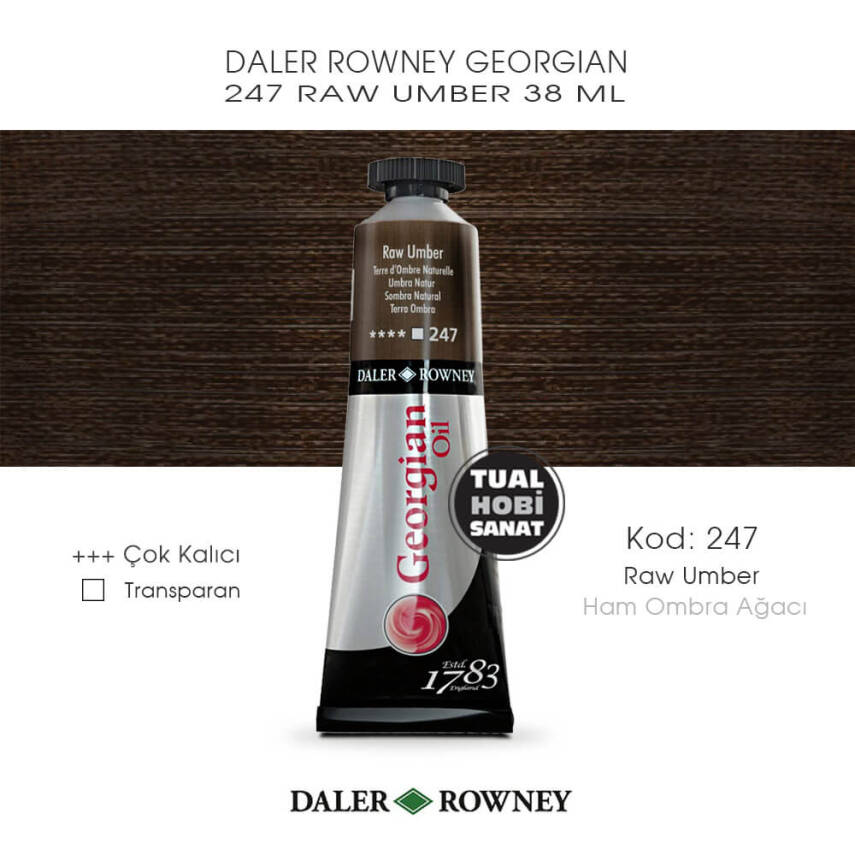 Daler Rowney Georgian 247 Raw Umber (Ham Ombra Ağacı) 38 ml - 1