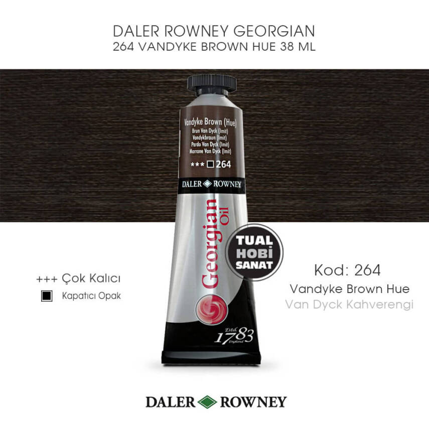 Daler Rowney Georgian 264 Vandyke Brown (Van Dyck Kahve) 38 ml - 1