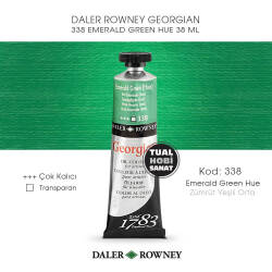 Daler Rowney Georgian 338 Emerald Green Hue (Zümrüt Yeşili Orta) 38 ml - Daler Rowney