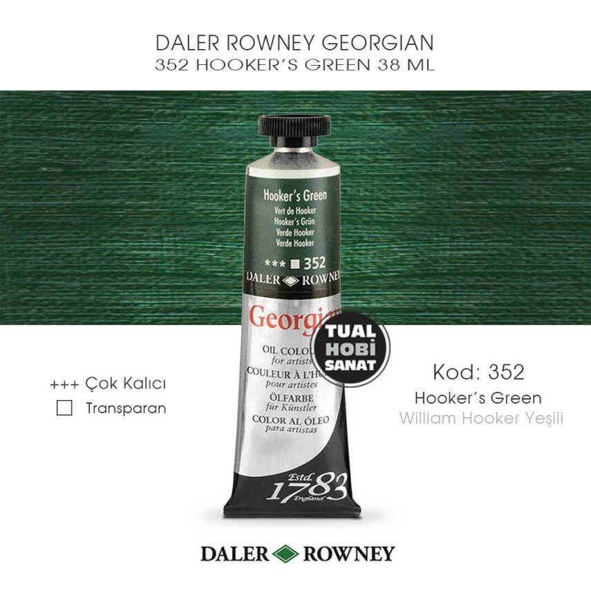 Daler Rowney Georgian 352 Hookers Green (William Hooker Yeşili) 38 ml - 1