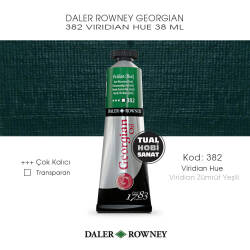 Daler Rowney Georgian 382 Viridian Green Hue (Viridian Zümrüt Yeşili) 38 ml - Daler Rowney