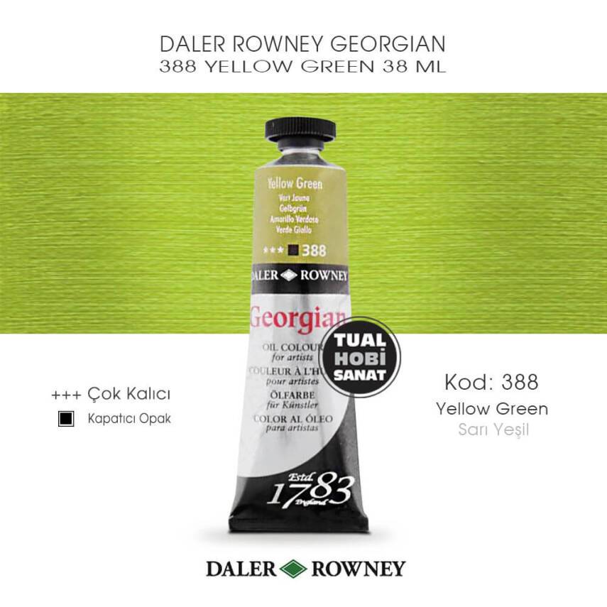 Daler Rowney Georgian 388 Yellow Green (Sarı Yeşil) 38 ml - 1