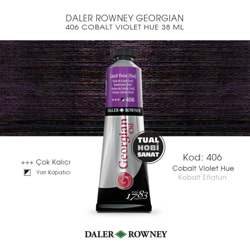 Daler Rowney Georgian 406 Cobalt Violet Hue (Kobalt Eflatun) 38 ml - 1