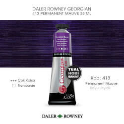 Daler Rowney Georgian 413 Permanent Mauve (Koyu Leylak) 38 ml - Daler Rowney