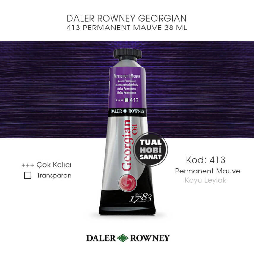 Daler Rowney Georgian 413 Permanent Mauve (Koyu Leylak) 38 ml - 1
