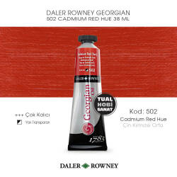 Daler Rowney Georgian 502 Cadmium Red Hue (Kadmiyum Kırmızı Orta) 38 ml - Daler Rowney