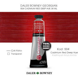Daler Rowney Georgian 504 Cadmium Red Deep Hue (Kadmiyum Koyu Kırmızı) 38 ml - Daler Rowney