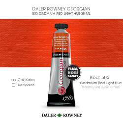 Daler Rowney Georgian 505 Cadmium Red Light Hue (Kadmiyum Açık Kırmızı) 38 ml - Daler Rowney