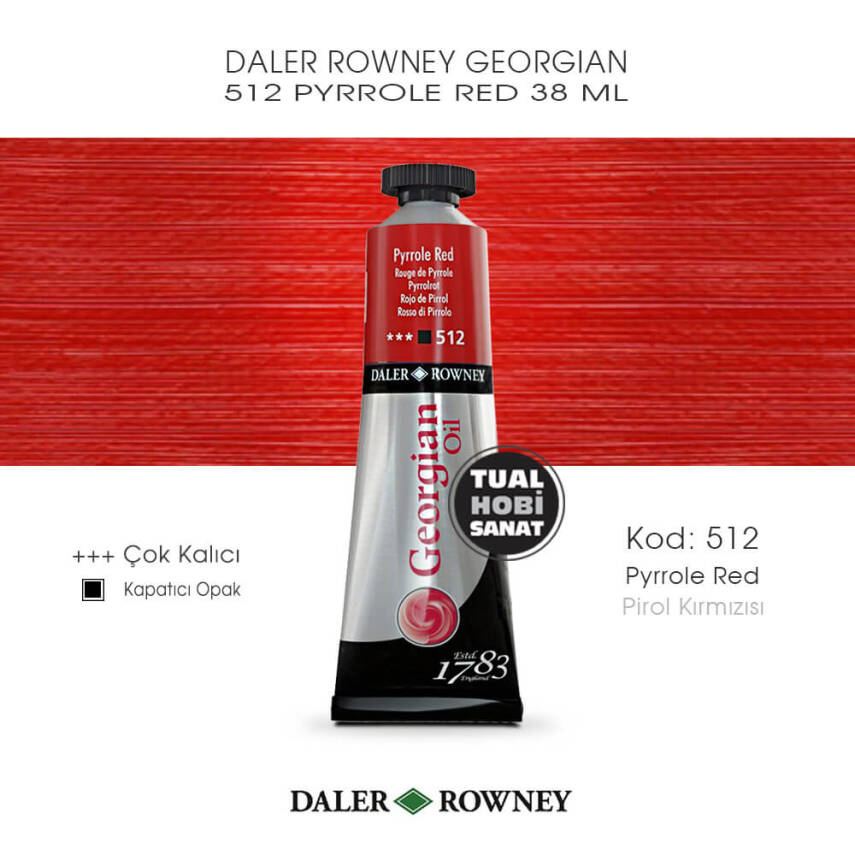 Daler Rowney Georgian 512 Pyrrole Red (Pirol Kırmızı) 38 ml - 1