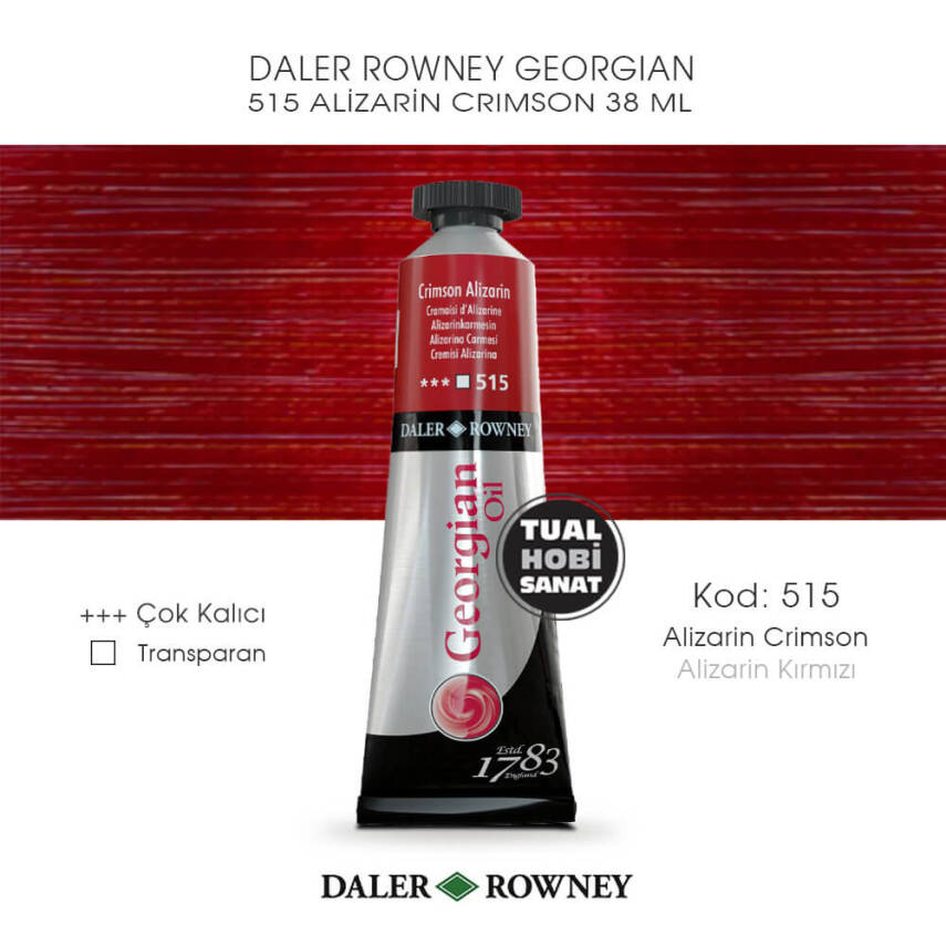 Daler Rowney Georgian 515 Alizarin Crimson Red (Alizarin Crimson Kırmızı) 38 ml - 1