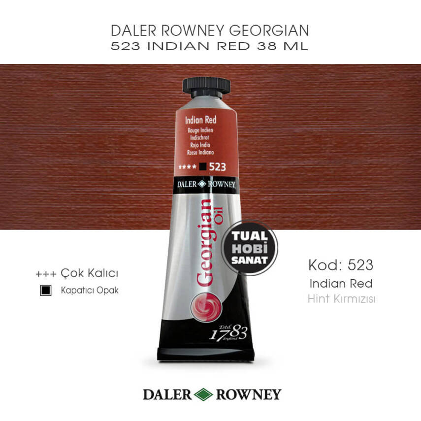 Daler Rowney Georgian 523 Indian Red (Hint Kırmızısı) 38 ml - 1