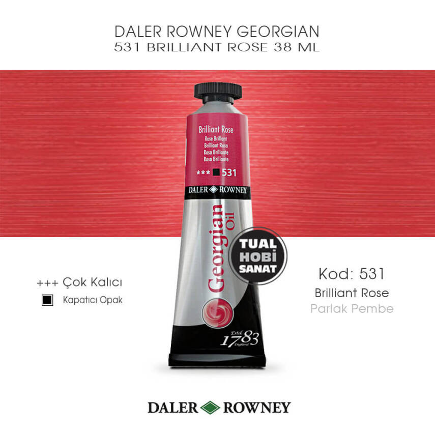 Daler Rowney Georgian 531 Brilliant Rose (Parlak Pembe) 38 ml - 1