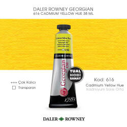 Daler Rowney Georgian 616 Cadmium Yellow Hue (Kadmiyum Sarı Orta) 38 ml - Daler Rowney