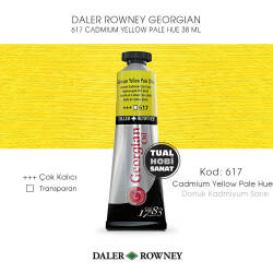Daler Rowney Georgian 617 Cadmium Yellow Pale Hue (Donuk Kadmiyum Sarısı) 38 ml - Daler Rowney