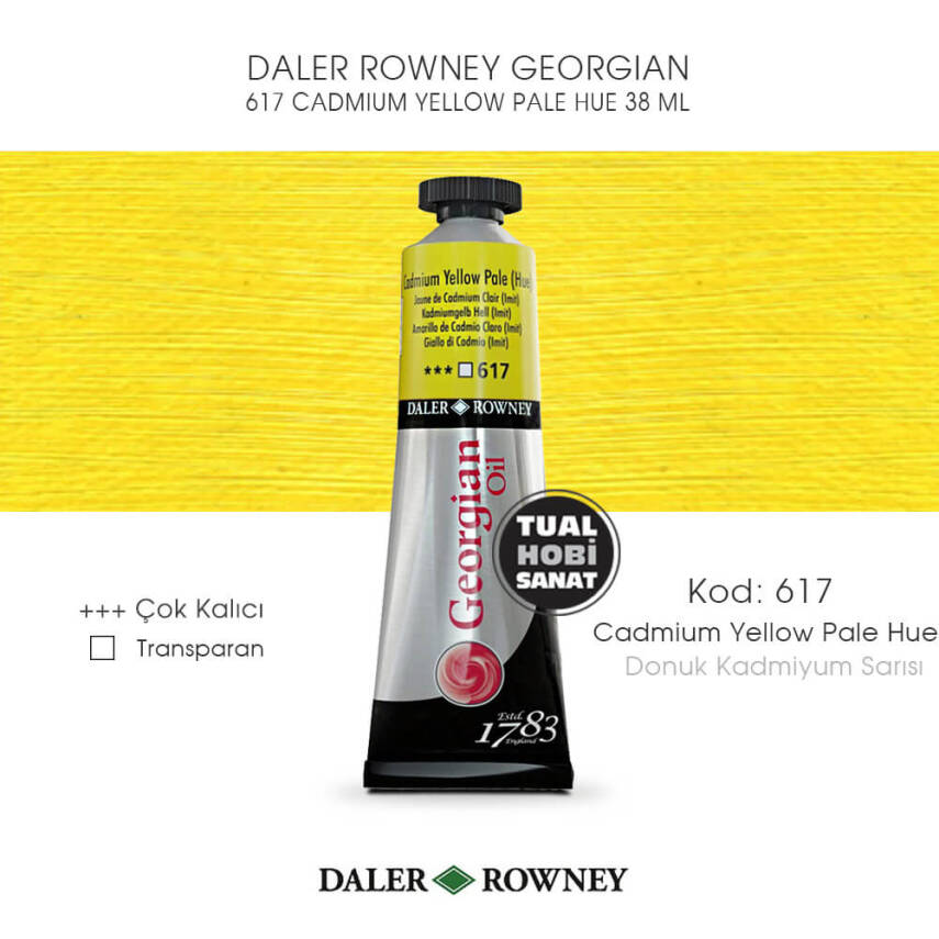 Daler Rowney Georgian 617 Cadmium Yellow Pale Hue (Donuk Kadmiyum Sarısı) 38 ml - 1