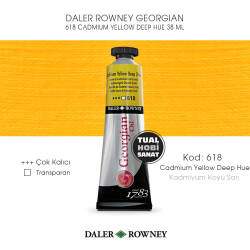 Daler Rowney Georgian 618 Cadmium Yellow Deep Hue (Kadmiyum Koyu Sarı) 38 ml - Daler Rowney