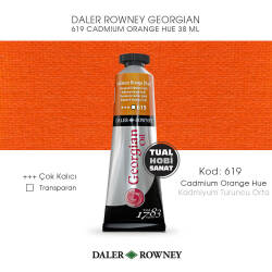 Daler Rowney Georgian 619 Cadmium Orange Hue (Kadmiyum Turuncu Orta) 38 ml - Daler Rowney