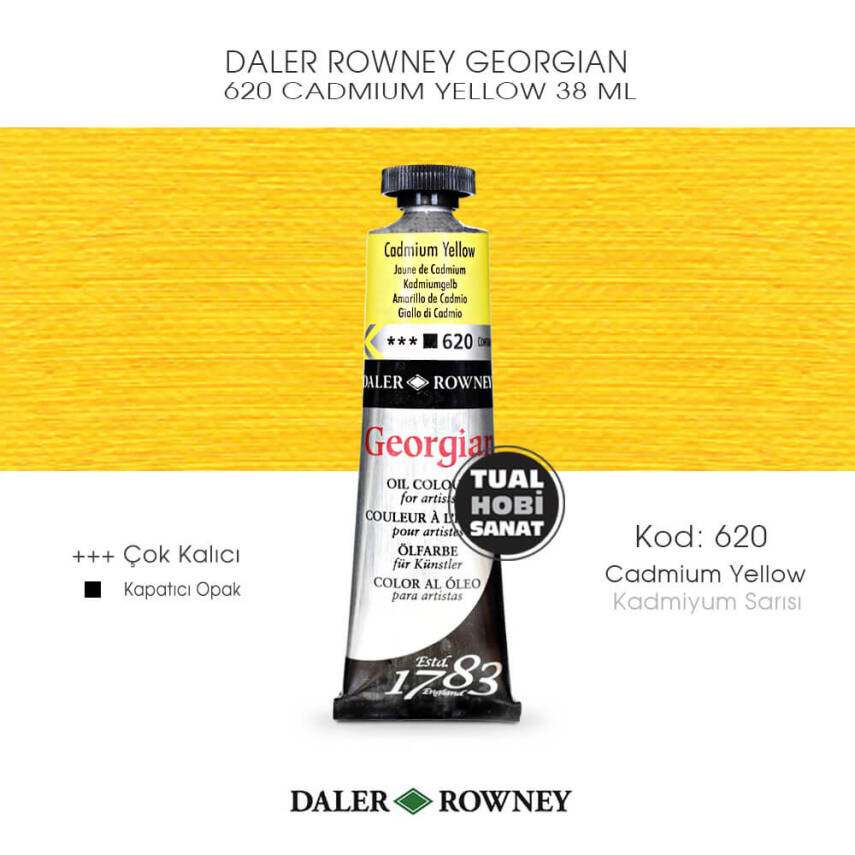 Daler Rowney Georgian 620 Cadmium Yellow (Kadmiyum Sarı) 38 ml - 1