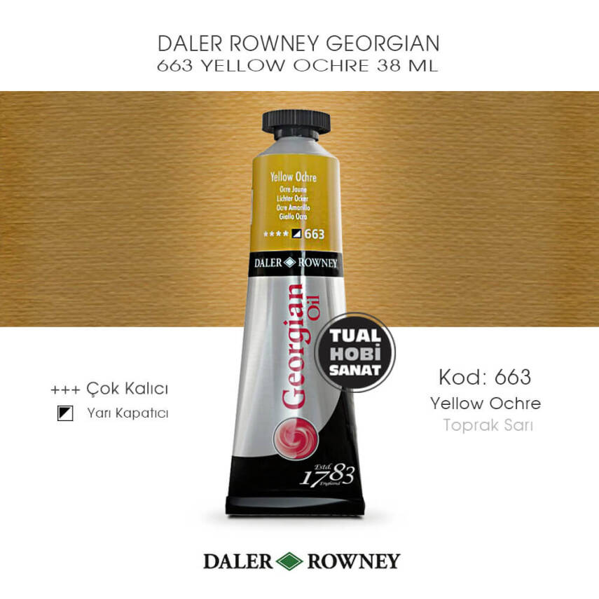 Daler Rowney Georgian 663 Yellow Ochre (Toprak Sarı) 38 ml - 1