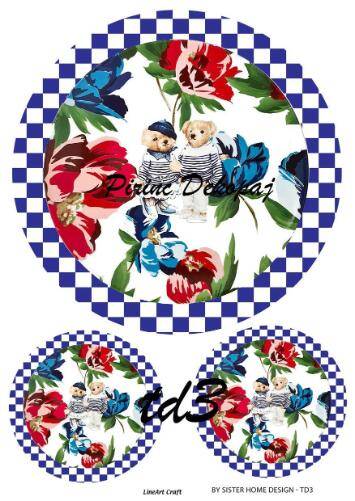 Damalı Ayıcık Desenli Pirinç Dekopaj Model : TD03 - 1