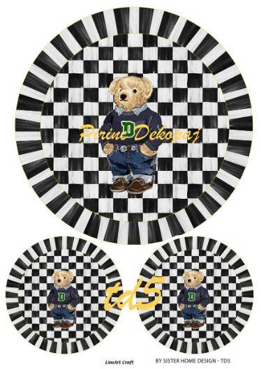 Damalı Ayıcık Desenli Pirinç Dekopaj Model : TD05 - 1